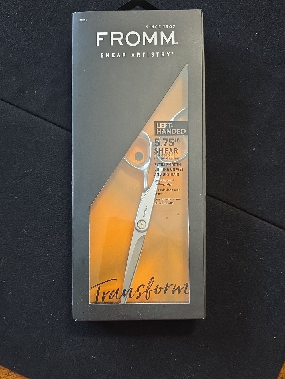 Left-Handed 5.75" Shear — Silver with Orange Accents